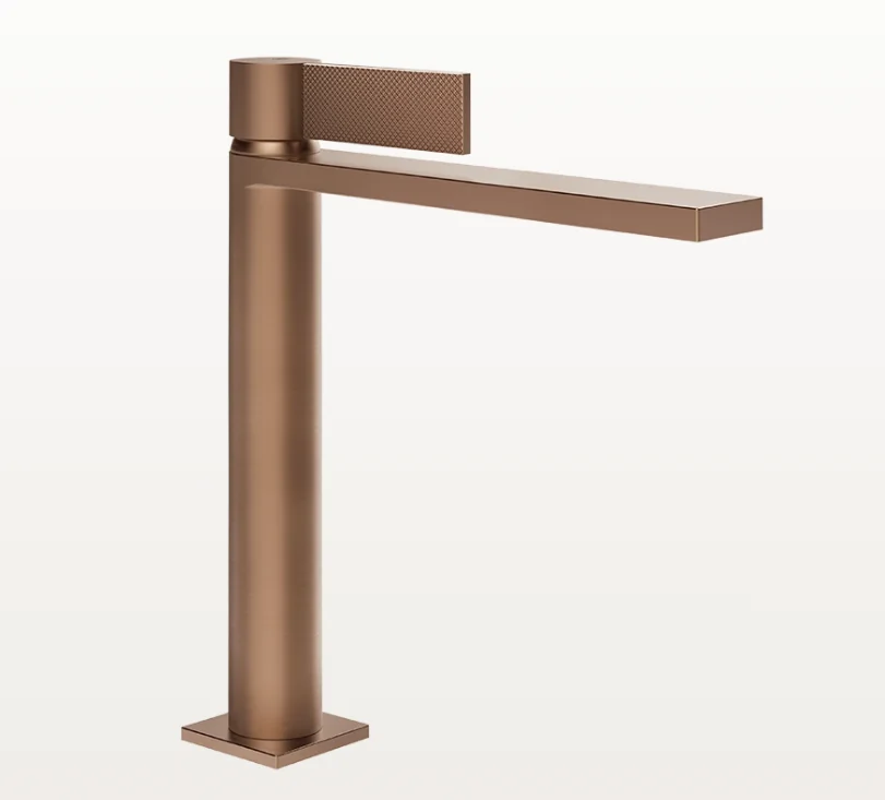Смеситель для раковины, Gessi, Inverso Diamantato, цвет-Copper Brushed PVD