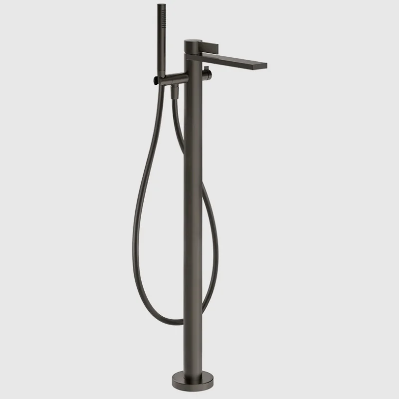 Смеситель для ванны и душа, Gessi, Inverso Diamantato, напольный, цвет-Black Metal Brushed PVD