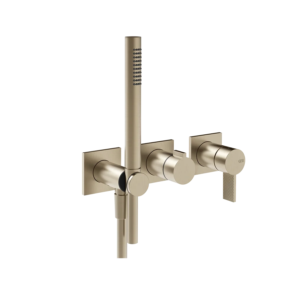 Смеситель для душа, Gessi, Inverso Diamantato, цвет-Brass Brushed PVD