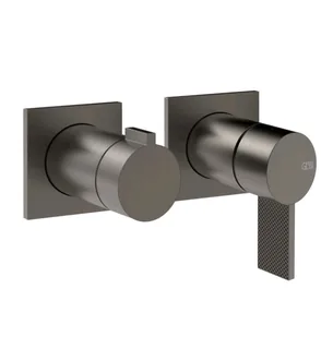 Смеситель для душа, Gessi, Inverso Diamantato, на 2 потребителя, цвет-Black Metal Brushed PVD — иконка