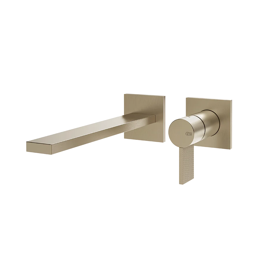 Смеситель для раковины, Gessi, Inverso Diamantato, цвет-Brass Brushed PVD