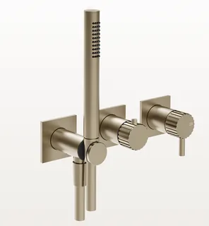 Смеситель для душа, Gessi, Incastri, на 2 потребителя, цвет-Finox Brushed Nickel — иконка