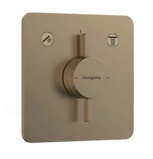 Смеситель для душа, Hansgrohe, DuoTurn Q, на 2 потребителя, настенный встраиваемый, цвет-шлифованная бронза