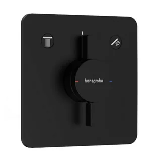 Смеситель для душа, Hansgrohe, DuoTurn Q, на 2 потребителя, настенный встраиваемый, цвет-черный матовый