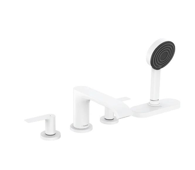 Смеситель для ванны и душа, Hansgrohe, Vivenis, на борт ванны, цвет-белый матовый