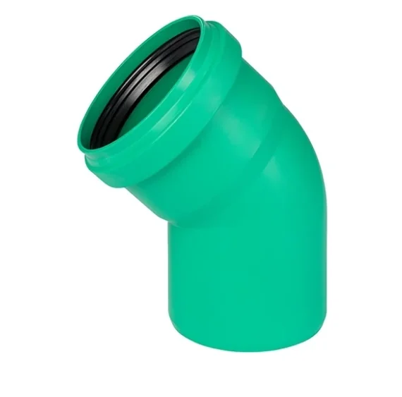 Отвод, Ostendorf, KG2000, KG2000B, 45°, 160, PP-MD, цвет-RAL 6017 зеленый, для усиленной канализации