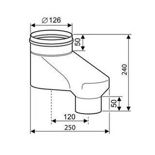 Вертикальный адаптер DN80/80 на DN80/125, AZ 175 — иконка
