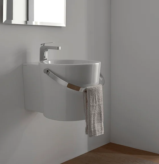 Раковина, Scarabeo, Bucket, шгв 300*400*225, отверстия для смесителя-1, цвет-белый/хром