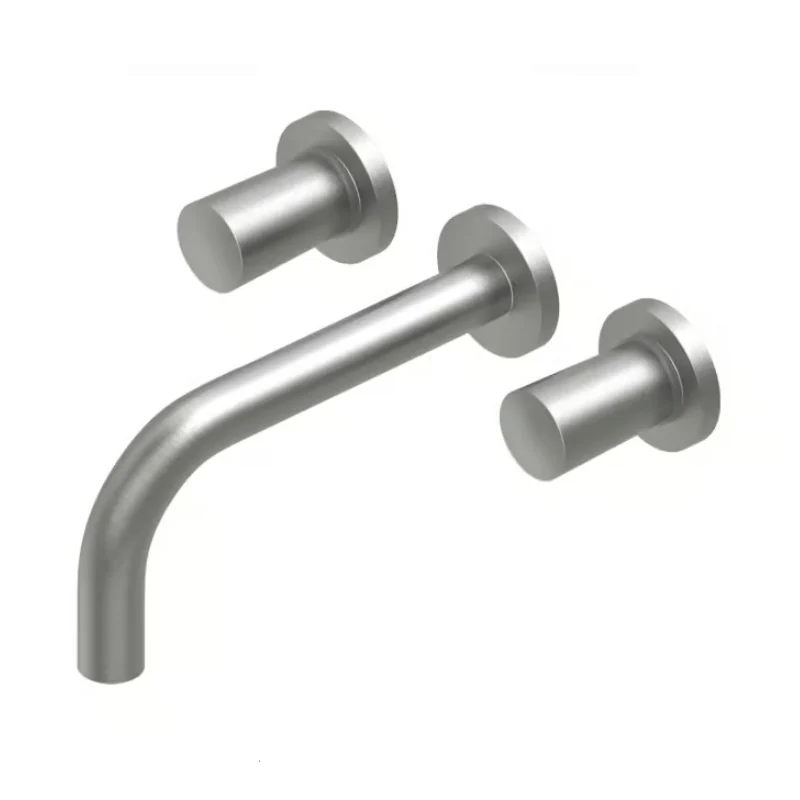 Смеситель для раковины, Quadro design, Ono, настенный встраиваемый, цвет-Steel Brushed