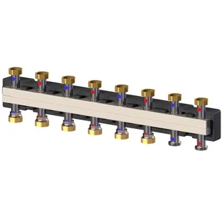 Коллектор распределительный, 1 1/2", 7 контуров, размер отвода-1 1/2", 4,5 м3/ч