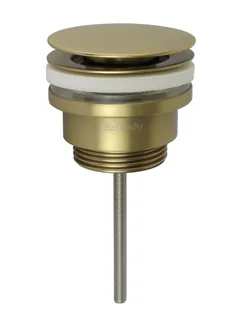 Донный клапан, Splendy, для раковин, универсальный, Click Clack, 1 1/4", цвет-золото матовое (брашированное)