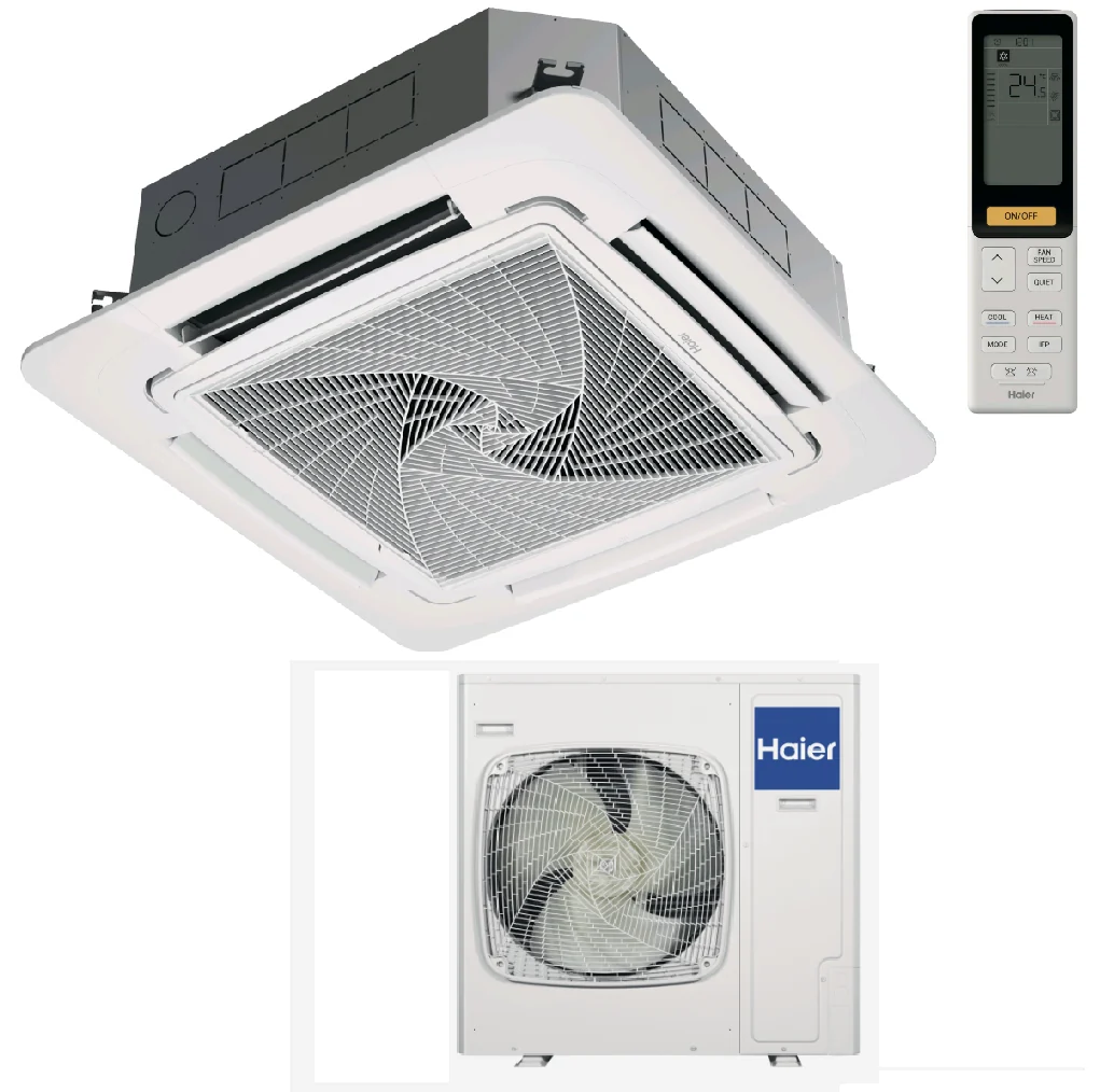 AB140S2SR1FA / 1U140S2SN2FB / PB-950QB, Сплит-система, Haier, Super Match Plus, кассетная, 4-х поточная с круговым потоком, с ИК пультом