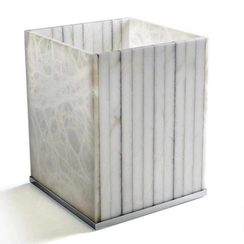 Урна, 3SC, Rigato, без крышки, шгв 200*200*250, цвет-Alabaster/хром