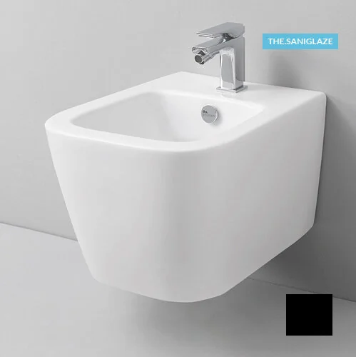 Биде, Artceram, A16, подвесной, шгв 360*525*290, Saniglaze, цвет-черный матовый (Товар заказной, возврату не подлежит)