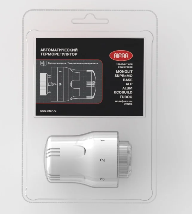 Автоматический терморегулятор RIFAR, M30x1,5, 6-28 °C, цвет-белый