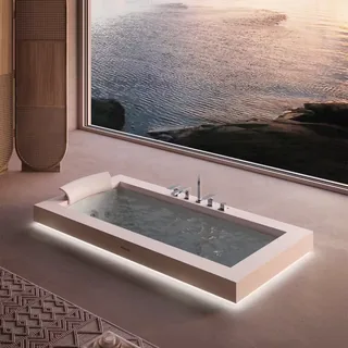 Гидромассажная ванна, Jacuzzi, Aura Uno Corian, шгв 1850*950*660, цвет ванны/смесителя-белый/хром — иконка