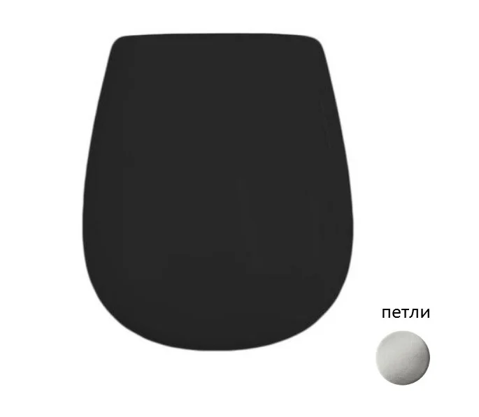 Сиденье для унитаза, Artceram, Azuley, шг 360*450, цвет-черный матовый (ПРОДАЕТСЯ ТОЛЬКО В КОМПЛЕКТЕ С ОСНОВНЫМ ИЗДЕЛИЕМ) (Товар заказной, возврату не подлежит)