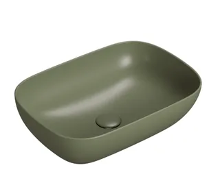 Раковина, Globo, Le Ciotole, шгв 550*380*160, отверстия для смесителя-отсутствуют, CERASLIDE, BATAFORM, цвет-Felce