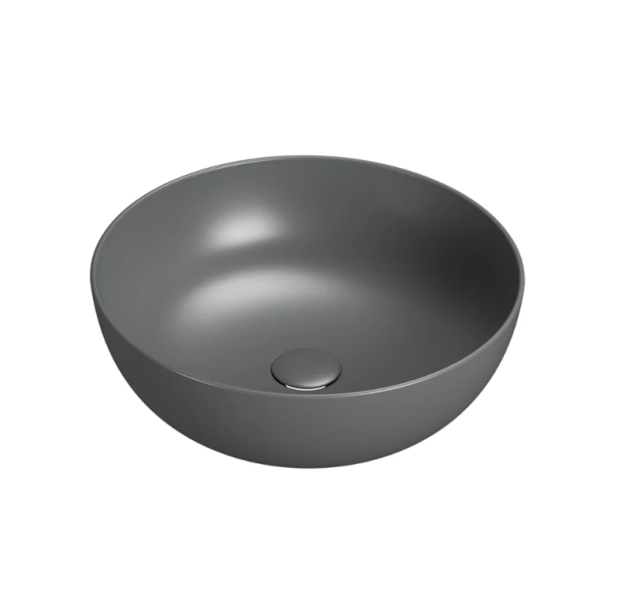 Раковина, Globo, T-EDGE, шгв 450*450*160, отверстия для смесителя-отсутствуют, CERASLIDE, BATAFORM, цвет-SMOKE