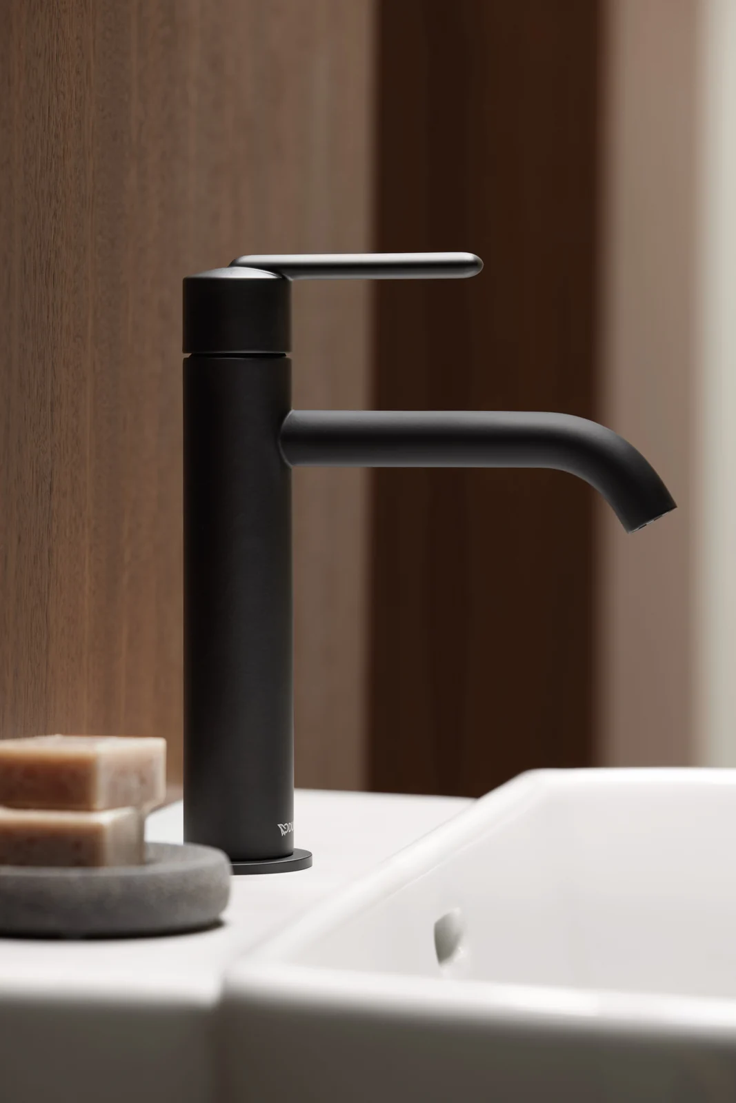 Смеситель для раковины, Duravit, Balcoon, FreshStart, MinusFlow, цвет-черный матовый