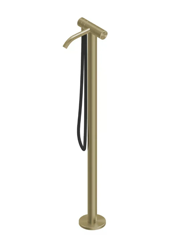 Смеситель для ванны и душа, Quadro design, Hum, напольный, цвет-Light Gold PVD