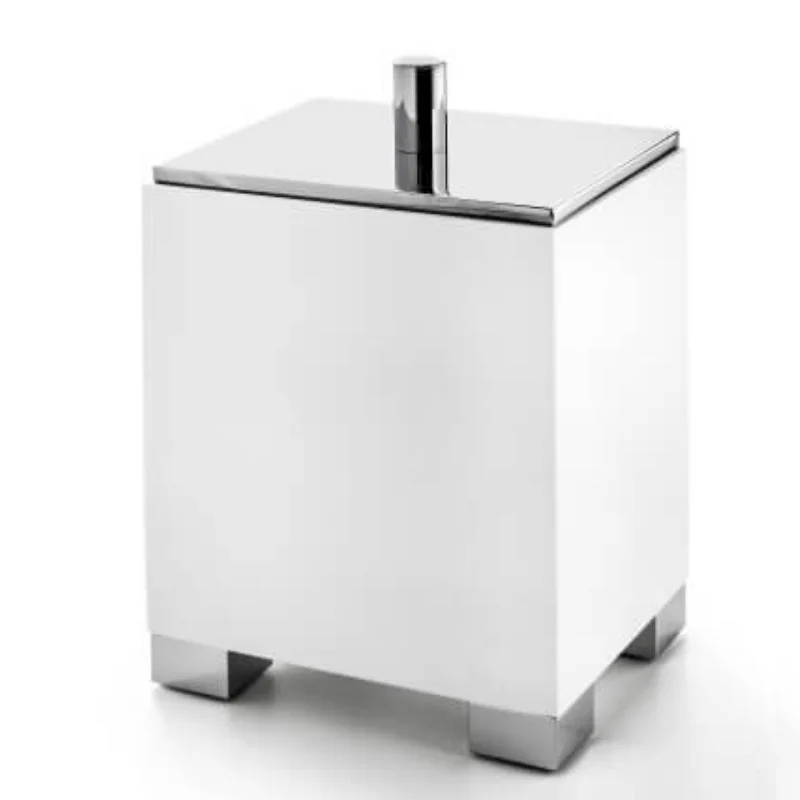 Контейнер универсальный, 3SC, BeMood White Deluxe, с крышкой, шгв 100*80*135, цвет-композит белый/хром