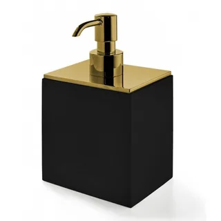 Дозатор для жидкого мыла, 3SC, BeMood Black, шгв 100*80*165, колба-композит чёрный, цвет дозатора-Matt Gold 24Kt