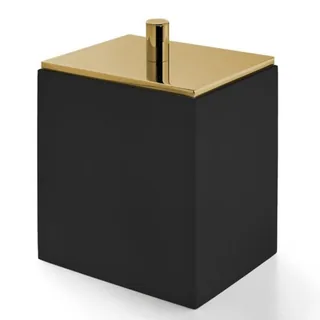 Контейнер универсальный, 3SC, BeMood Black, с крышкой, шгв 100*80*125, цвет-композит чёрный/Matt Gold 24Kt