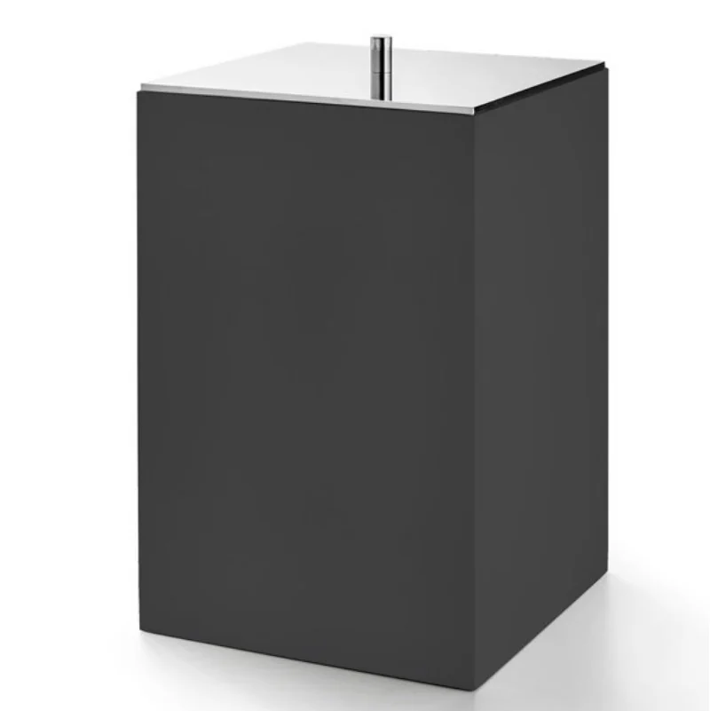 Урна, 3SC, BeMood Black, с крышкой, шгв 200*200*320, цвет-чёрный матовый, цвет крышки-хром
