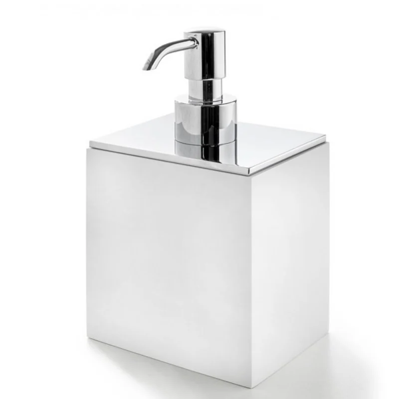 Дозатор для жидкого мыла, 3SC, BeMood White, шгв 100*80*165, колба-композит белый, цвет дозатора-Matt Satin Nickel