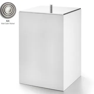 Урна, 3SC, BeMood White, с крышкой, шгв 200*200*320, цвет-белый матовый, крышка-Matt Satin Nickel