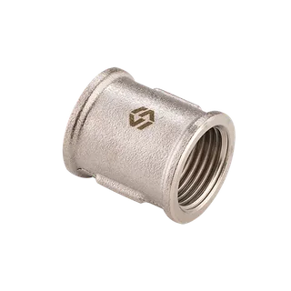 Муфта, 1", ВВ, соединительная, латунь никелированная — иконка