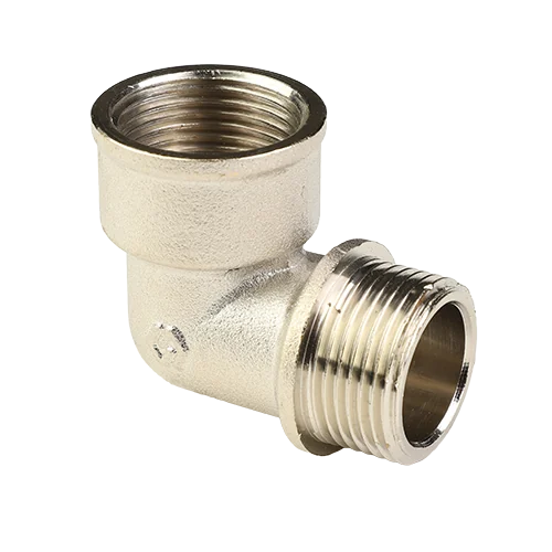 Угольник с ребордой, 3/4", ВН, латунь никелированная