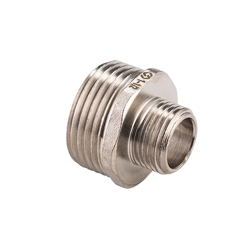 Ниппель, 1 1/4" х 1/2", НН, переходной, латунь никелированная
