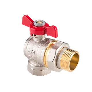 Кран-американка шаровой, AquaHit, угловой, 3/4", НВ, PN 25, ручка-бабочка, с полусгоном — иконка