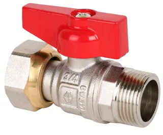 Кран шаровой, Premium, ГОСТ, прямой, 1/2", НВ, PN 25, ручка-бабочка, с накидной гайкой