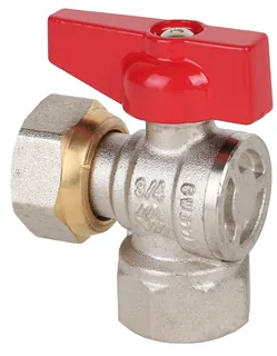 Кран шаровой, Premium, ГОСТ, угловой, 1/2", ВВ, PN 25, ручка-бабочка, с накидной гайкой