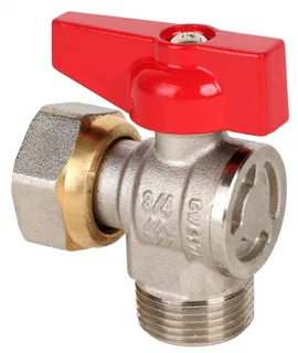 Кран шаровой, Premium, ГОСТ, угловой, 1/2", НВ, PN 25, ручка-бабочка, с накидной гайкой