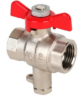 Кран шаровой, Premium, ГОСТ, 3/4" х 9 мм, ВВ, PN 25, ручка-бабочка, для подключения термодатчика