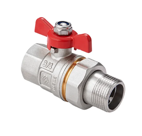 Кран-американка шаровой, Premium, ГОСТ, 3/4", НВ, PN 40, ручка-бабочка, с полусгоном