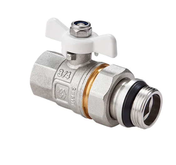 Кран-американка шаровой, Premium, ГОСТ, прямой, 1/2", НВ, PN 40, ручка-бабочка, с полусгоном и самоуплотняющимся кольцом