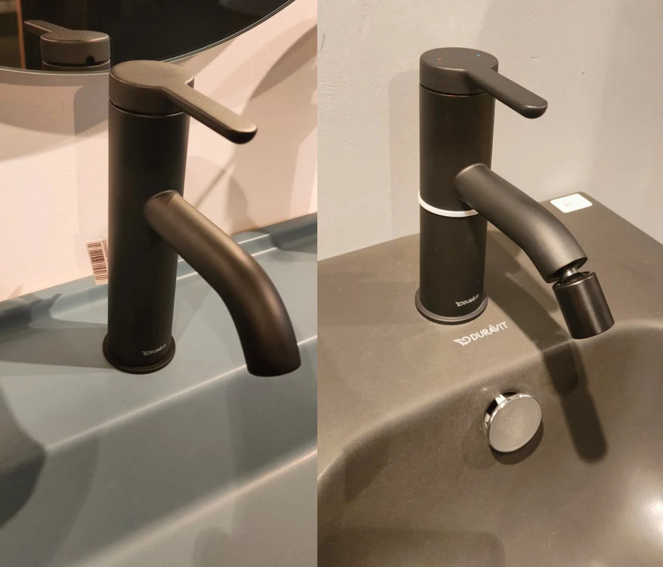 Комплект смесителей, Duravit, C.1, смеситель для биде + смеситель для раковины, цвет-черный матовый