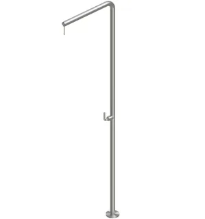 Душевая стойка, Quadro design, Levo, уличная, цвет-Steel Brushed