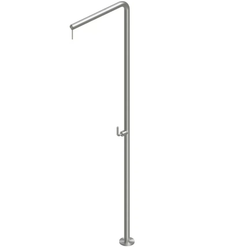 Душевая стойка, Quadro design, Levo, уличная, цвет-Steel Brushed