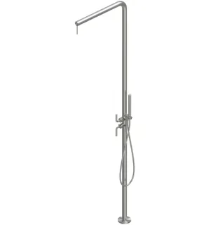 Душевая стойка, Quadro design, Levo, уличная, цвет-Steel Brushed — иконка
