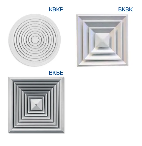 KBKP, BKBK, BKBE, Диффузоры потолочные Trox