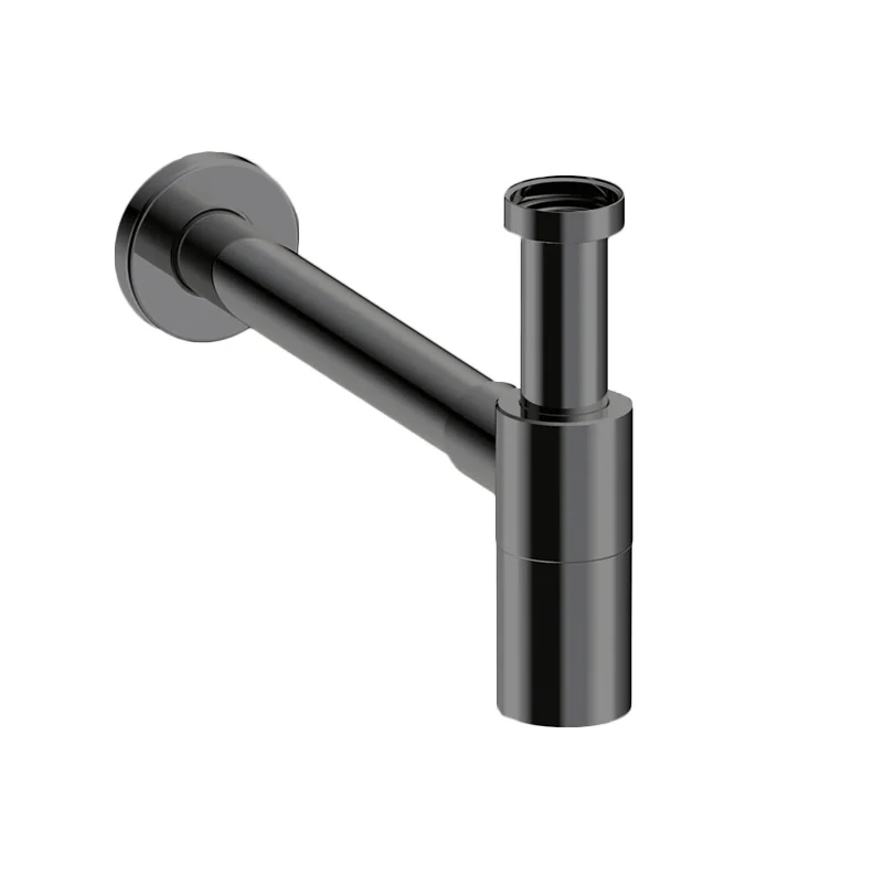 Сифон, Almar, бутылочный, цвет-Absolute Black Brushed PVD (Товар заказной, возврату не подлежит)