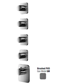 Смеситель для душа, Almar, Water Control High Flow, на 4 потребителя, цвет-Gun Metal Brushed PVD (Товар заказной, возврату не подлежит) — иконка
