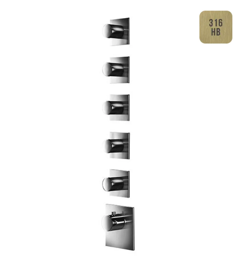 Смеситель для душа, Almar, Water Control High Flow, на 5/6 потребителей, цвет-High Brass Brushed PVD (Товар заказной, возврату не подлежит)