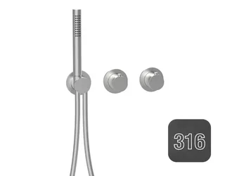 Смеситель для душа, Almar, 316 Stalnless Steel, на 2/3 потребителя, цвет-Absolute Black Brushed PVD (Товар заказной, возврату не подлежит)